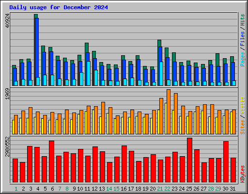 Daily usage for December 2024