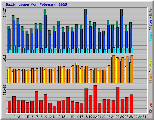Daily usage for February 2025