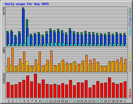 Daily usage for May 2025