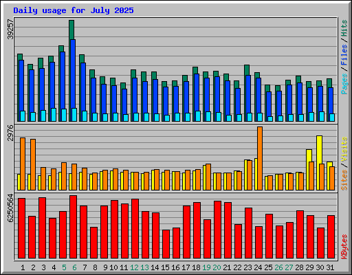 Daily usage for July 2025