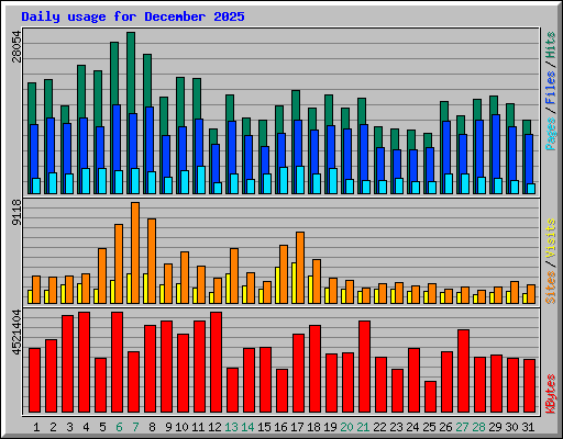 Daily usage for December 2025