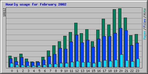 Hourly usage for February 2002