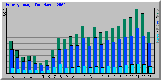 Hourly usage for March 2002