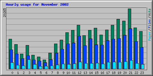 Hourly usage for November 2002