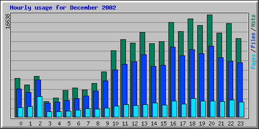 Hourly usage for December 2002