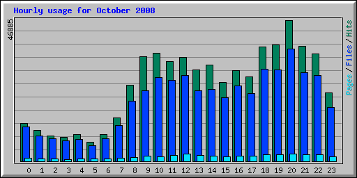 Hourly usage for October 2008