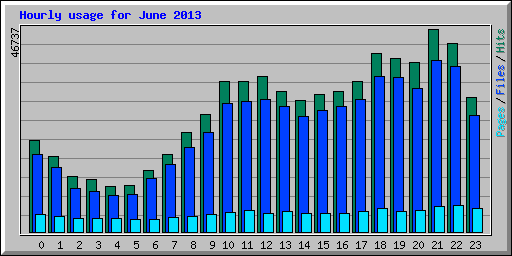 Hourly usage for June 2013