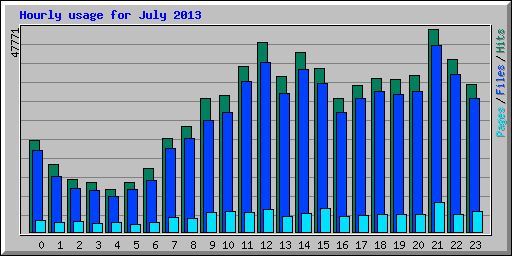 Hourly usage for July 2013