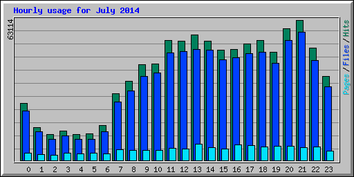 Hourly usage for July 2014