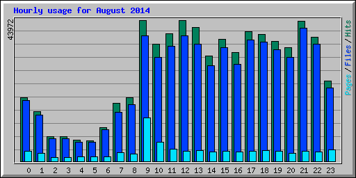 Hourly usage for August 2014