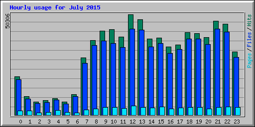 Hourly usage for July 2015