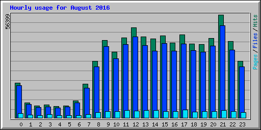 Hourly usage for August 2016