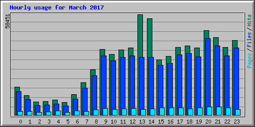 Hourly usage for March 2017