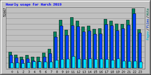 Hourly usage for March 2019