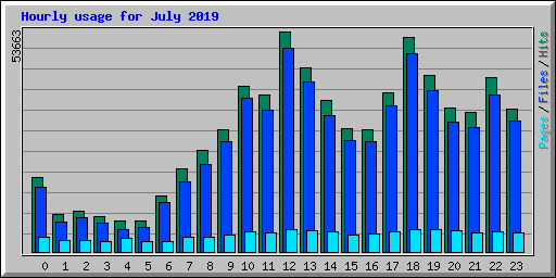 Hourly usage for July 2019