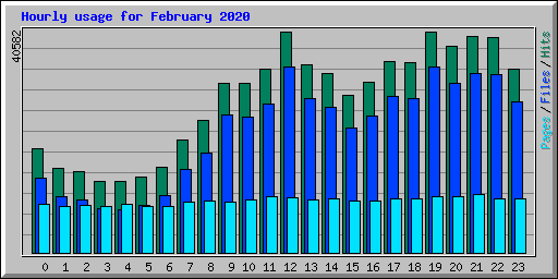 Hourly usage for February 2020