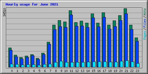 Hourly usage for June 2021