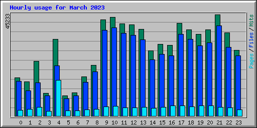Hourly usage for March 2023