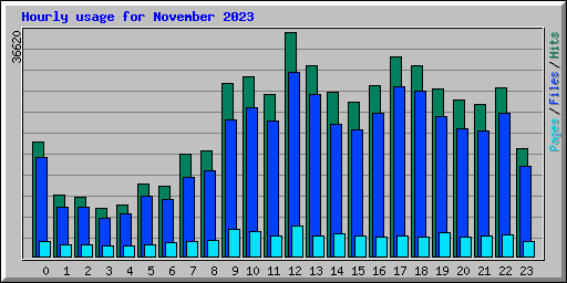 Hourly usage for November 2023