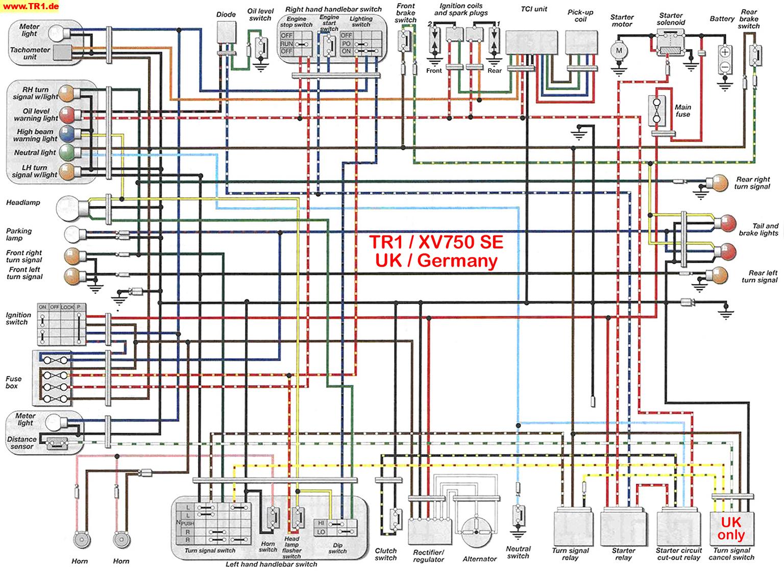 TR1/XV1000/XV920 wiring diagrams - Manfred's TR1. Page - All about YAMAHA  TR1. / XV1000 / XV920  1984 Yamaha Virago Wiring Diagram    Manfred's TR1. Page